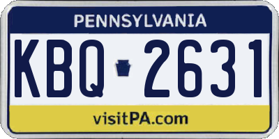 PA license plate KBQ2631