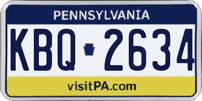 PA license plate KBQ2634