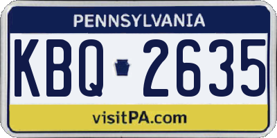 PA license plate KBQ2635