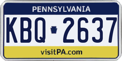PA license plate KBQ2637