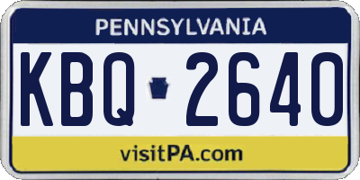 PA license plate KBQ2640