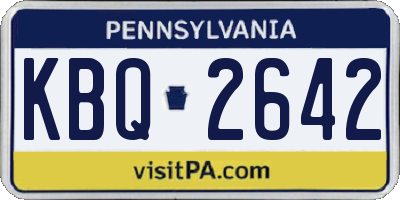 PA license plate KBQ2642