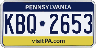 PA license plate KBQ2653