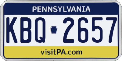 PA license plate KBQ2657
