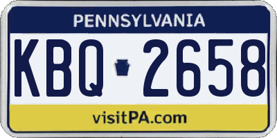 PA license plate KBQ2658