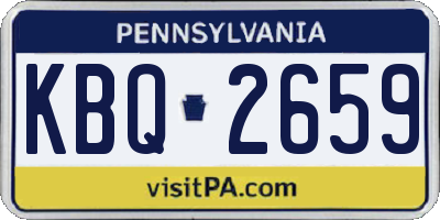 PA license plate KBQ2659