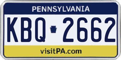 PA license plate KBQ2662