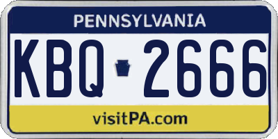 PA license plate KBQ2666