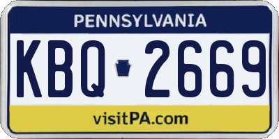 PA license plate KBQ2669