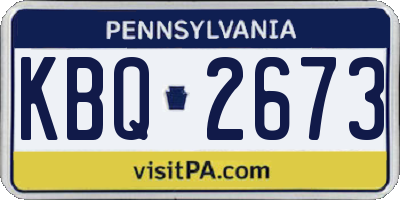 PA license plate KBQ2673