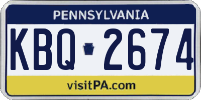 PA license plate KBQ2674