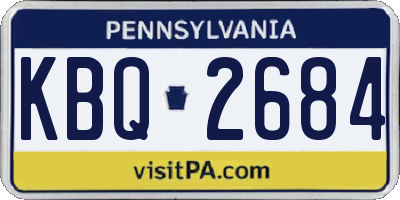 PA license plate KBQ2684