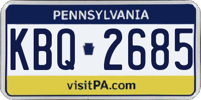 PA license plate KBQ2685