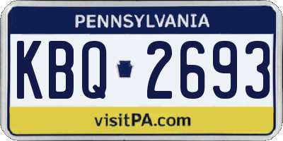 PA license plate KBQ2693