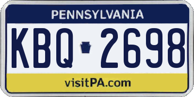 PA license plate KBQ2698
