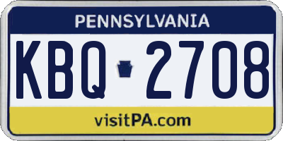 PA license plate KBQ2708