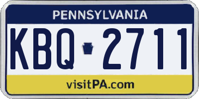 PA license plate KBQ2711