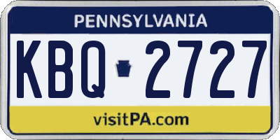 PA license plate KBQ2727