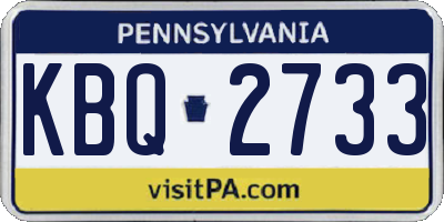 PA license plate KBQ2733