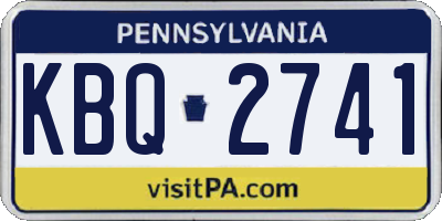PA license plate KBQ2741