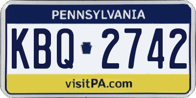 PA license plate KBQ2742
