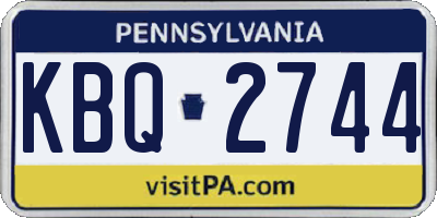 PA license plate KBQ2744