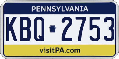 PA license plate KBQ2753