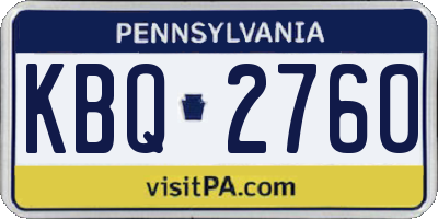 PA license plate KBQ2760
