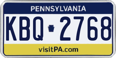 PA license plate KBQ2768