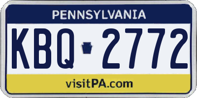 PA license plate KBQ2772