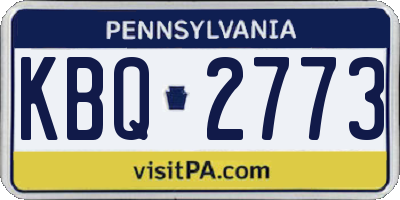 PA license plate KBQ2773