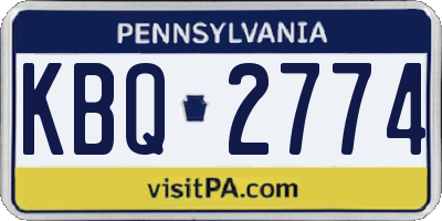 PA license plate KBQ2774