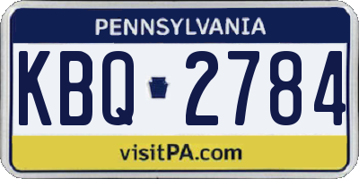 PA license plate KBQ2784
