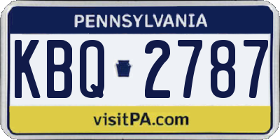 PA license plate KBQ2787