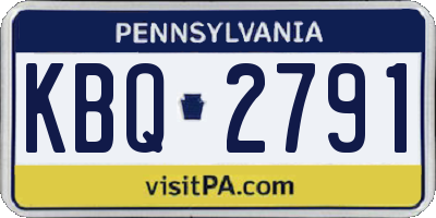 PA license plate KBQ2791