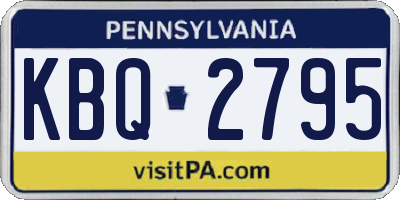 PA license plate KBQ2795