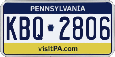 PA license plate KBQ2806