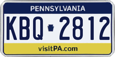 PA license plate KBQ2812