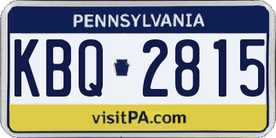 PA license plate KBQ2815