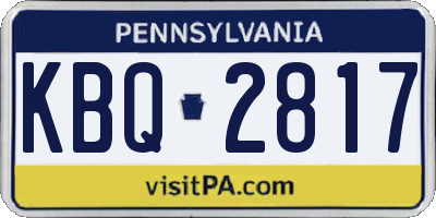 PA license plate KBQ2817