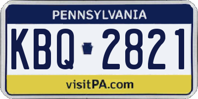 PA license plate KBQ2821