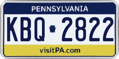 PA license plate KBQ2822