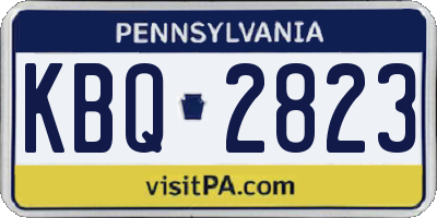 PA license plate KBQ2823