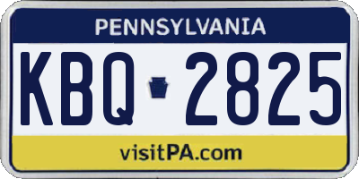 PA license plate KBQ2825