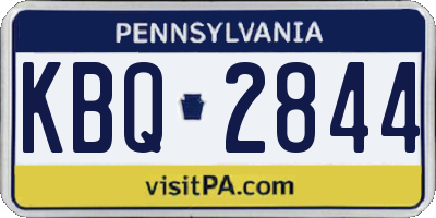 PA license plate KBQ2844