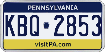 PA license plate KBQ2853