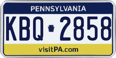 PA license plate KBQ2858