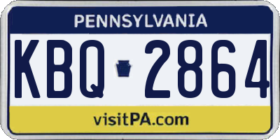 PA license plate KBQ2864
