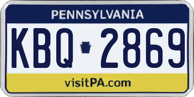 PA license plate KBQ2869