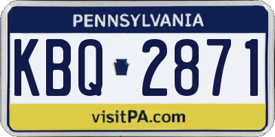 PA license plate KBQ2871